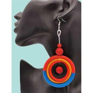 Statement Round and Round Rubber Hoop Earrings